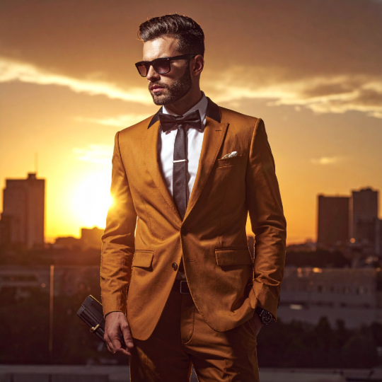 Jeune homme mettant en avant des produits de luxe